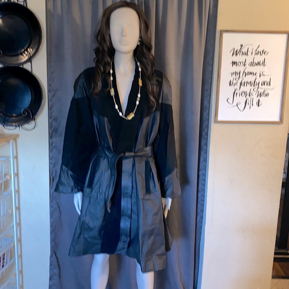 DIRECT ACTION NEW YORK VINTAGE 90’s LEATHER AND SUEDE BELTED COAT